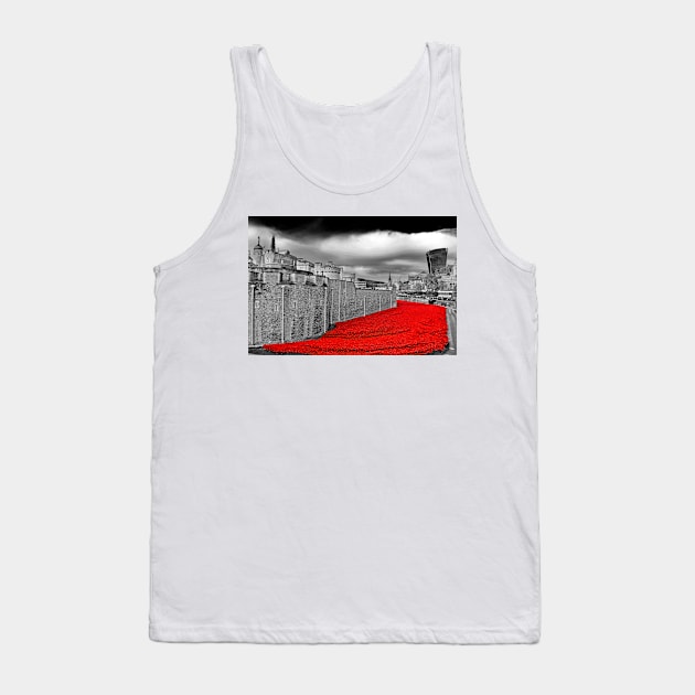 Tower Of London Poppies Red Poppy UK Tank Top by Andy Evans Photos